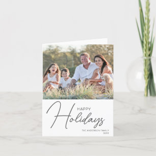 Christmas Modern Script Custom Photo Holiday Card