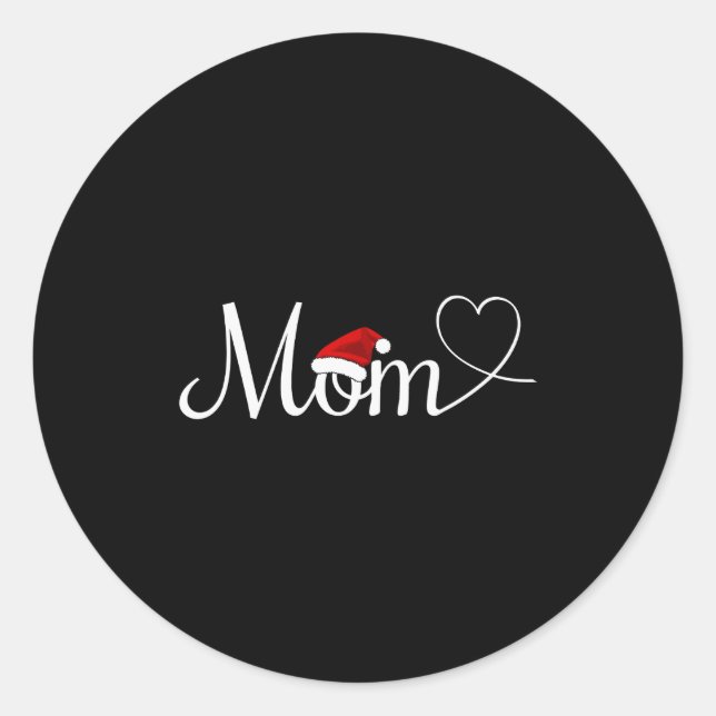 Christmas Mom Cute Mom Christmas  Classic Round Sticker (Front)