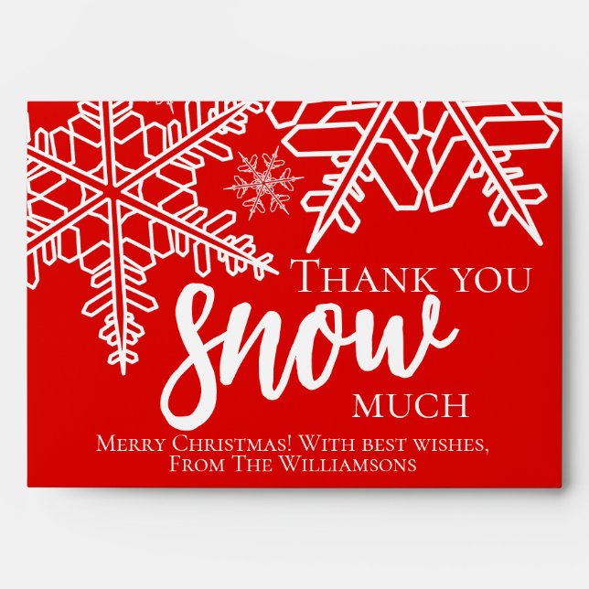 Christmas Money Thank You Snow Much Envelope (Front)