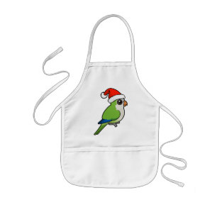 Christmas Monk Parakeet Kids Apron