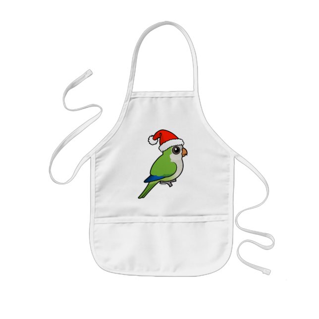 Christmas Monk Parakeet Kids Apron (Front)