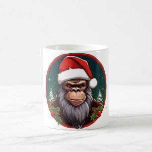 Christmas monkey coffee mug