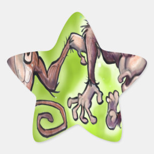 Christmas Monkey Elves Star Sticker