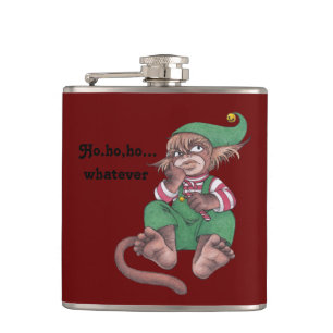 Christmas Monkey Gnome Flask