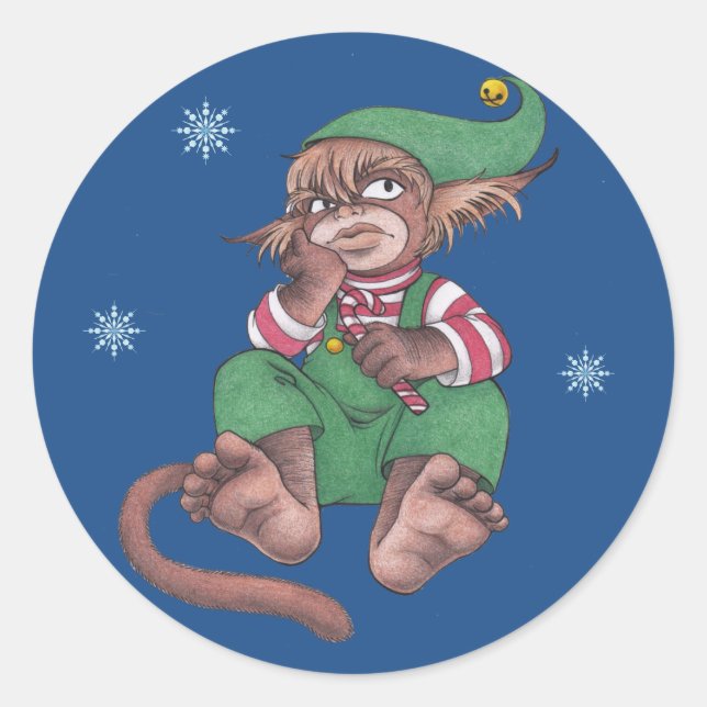 Christmas Monkey Gnome Stickers (Front)