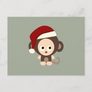 Christmas Monkey Holiday Postcard