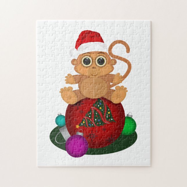 Christmas Monkey Jigsaw Puzzle (Vertical)