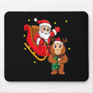 Christmas Monkey Santa Riding Funny Monkey Pajama  Mouse Pad