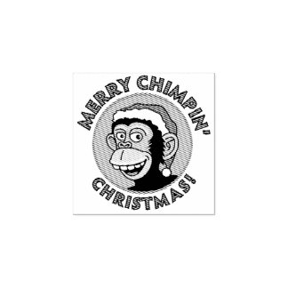 Christmas Monkey Wood Art Stamp