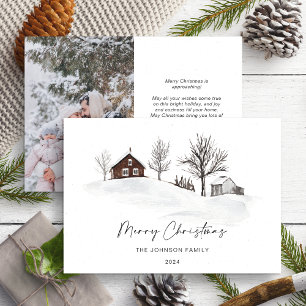 Christmas Monochrome Winter Landscape Photo Holiday Card