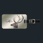 Christmas Monogram Floral Reindeer Golden Winter Luggage Tag<br><div class="desc">Christmas Monogram Floral Reindeer Golden Winter Luggage Tag. Unique,  beautiful,  stylish design. Easy to be personalized. Font style,  size and colors can be changed. Matching items are available.</div>