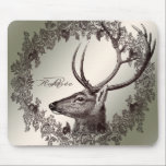Christmas Monogram Floral Reindeer Golden Winter Mouse Pad<br><div class="desc">Christmas Monogram Floral Reindeer Golden Winter Mouse Pad. Unique,  beautiful,  stylish design. Easy to be personalized. Font style,  size and colors can be changed. Matching items are available.</div>