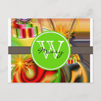 Christmas Monogram Holiday Postcard
