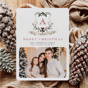 Christmas Monogram One Photo Holiday Card