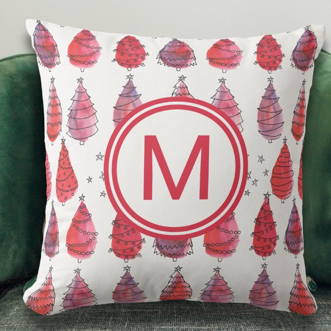Christmas Monogram Red Cushion (Creator Uploaded)