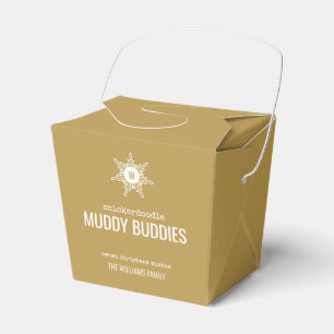 Christmas Monogram Snowflake Food Gift Favour Box