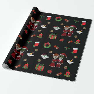 Christmas monster wrapping paper