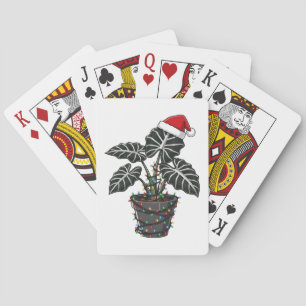 Christmas Monstera Deliciosa Split Leaf Tropical Playing Cards