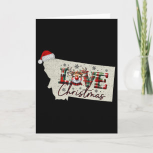 Christmas Montana Xmas State Map Montana Christmas Card
