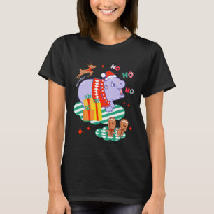 Christmas Moo Deng Gingerbread Man Cute Kids Girls T-Shirt