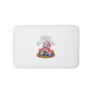 Christmas Moo Deng Merry Moodengmas Baby Hippo Chr Bath Mat