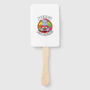 Christmas Moo Deng Merry Moodengmas Baby Hippo Chr Hand Fan