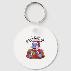 Christmas Moo Deng Merry Moodengmas Baby Hippo Chr Key Ring