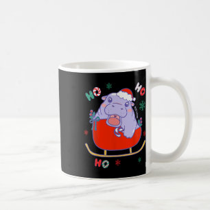 Christmas Moo Deng Reindeer Sleigh Cute Kids Girls Coffee Mug