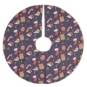 Christmas mood brushed polyester tree skirt