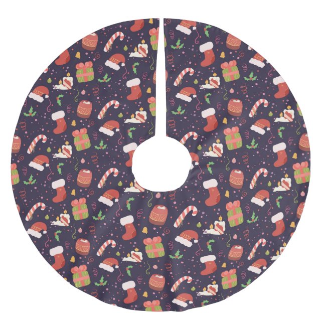 Christmas mood brushed polyester tree skirt (Front)