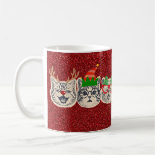 Christmas Mood Cat Mug Cute Smiling Cat Christma