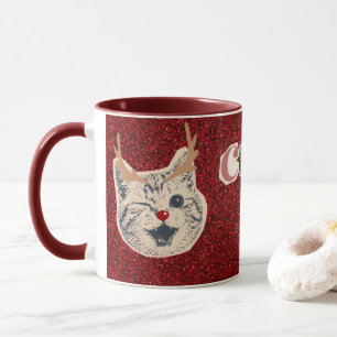 Christmas Mood Cat Mug Cute Smiling Cat Christma