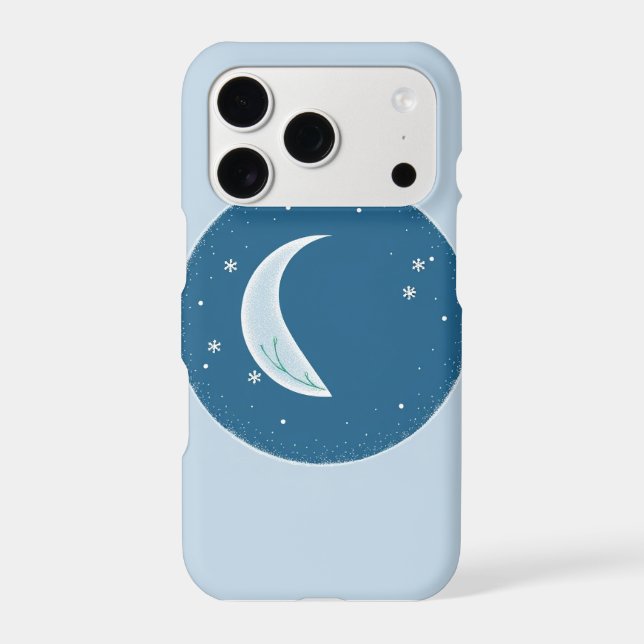 Christmas Moon Phase Phone Case - Icy & Silver (Back)