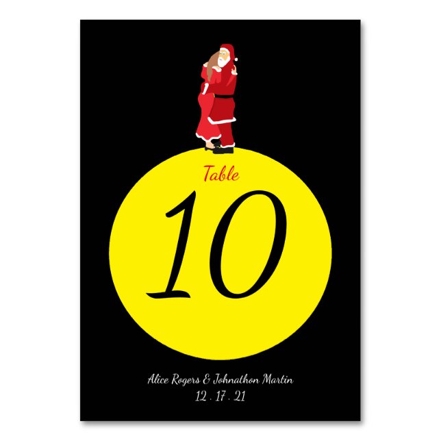 Christmas Moon Table Number (Front)