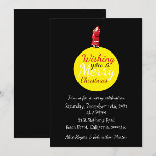 Christmas Moon Wishing You A Merry Christmas Invit Invitation
