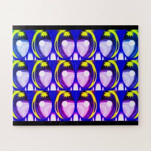 Christmas moons and stars night art jigsaw puzzle