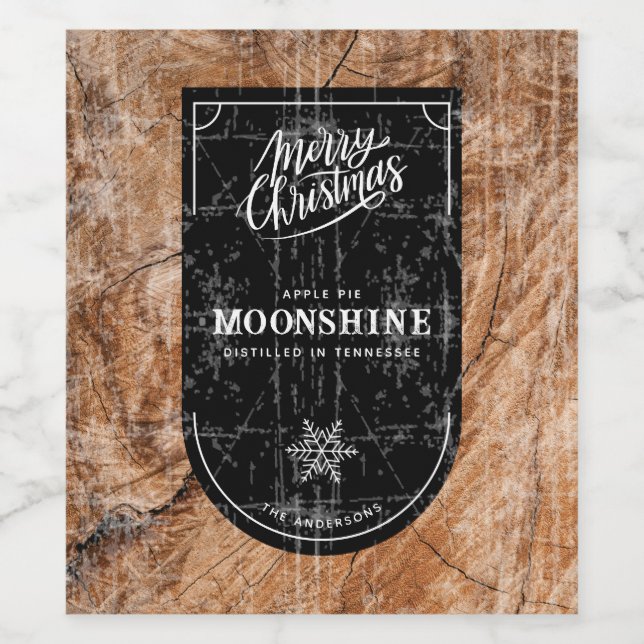 Christmas Moonshine Food and Beverage Label Set (Single Label)