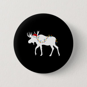Christmas Moose 6 Cm Round Badge