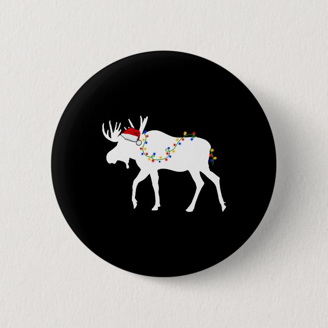 Christmas Moose 6 Cm Round Badge (Front)