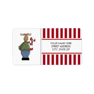 Christmas Moose Address Mailing Labels