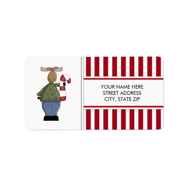 Christmas Moose Address Mailing Labels (Front)
