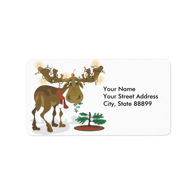 Christmas Moose Adress Labels/ Gift Labels (Front)