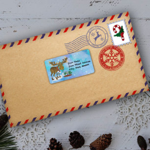 Christmas Moose Adress Labels/ Gift Labels
