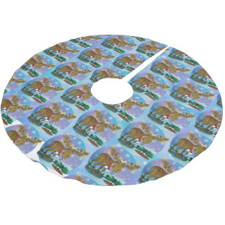 Christmas Moose Brushed Polyester Tree Skirt