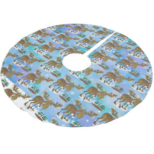 Christmas Moose Brushed Polyester Tree Skirt