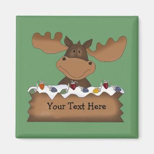 Christmas Moose (customisable) Magnet