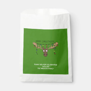 Christmas Moose Cute Funny Holiday Animal Favour Bag