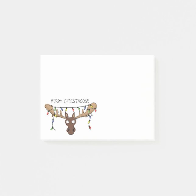 Christmas Moose Cute Funny Holiday Animal Post-it Notes (Front)