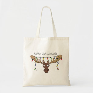 Christmas Moose Cute Funny Holiday Animal Tote Bag