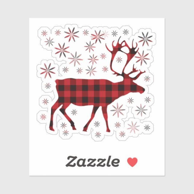 Christmas Moose, deer, elk, caribou, red plaids  (Sheet)